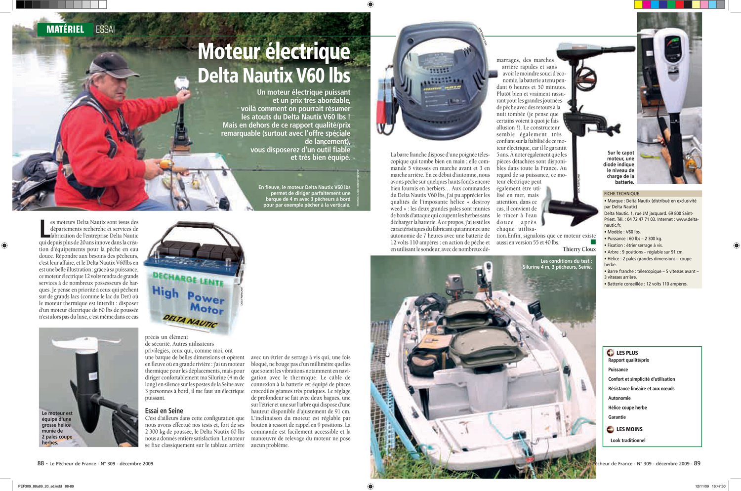 test du moteur electrique V 60 lbs par le magazine le Pêcheur de France