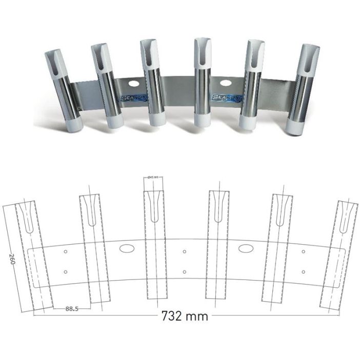 Porte-canne a peche pour bateau Porte-canne a peche reglable Porte