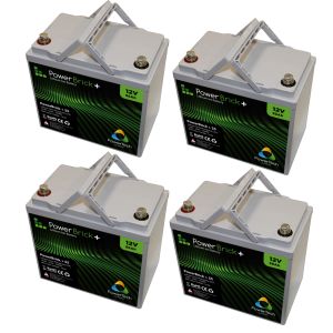 Lot de 4 batteries lithium 12V 55Ah Powerbrick