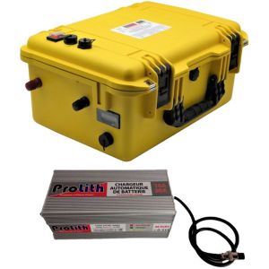 Valise Batterie Lithium 160Ah 36V + sortie régulée + chargeur offert