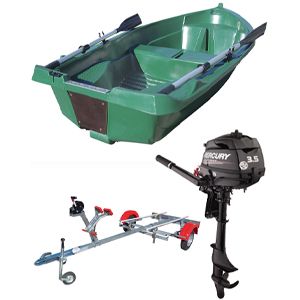 Pack barque la Fidèle 2m49 + remorque complète Nautic Plus + moteur thermique Mercury 3.5cv 4 temps