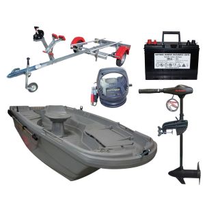 Barque Scorfish 3m50 + remorque + moteur V 55 lbs + batterie marine + chargeur