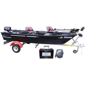 Pack Silurine 400 Black Fish + Moteur Mercury 6CV 4T + Remorque Nautic Plus + Moteur Terrova 55 Lbs I Pilot BT