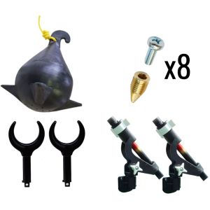 Pack d'accessoires n°2 : poids de pêche, lot de 2 support de cannes US, lot de 2 dames de nage polyamides et lot de 8 inserts auto perçants