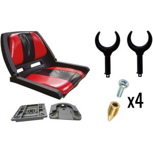 Pack d'accessoires n°3 : siège confort luxe rouge et noir, lot de 2 dames de nage et lot de 4 inserts auto perçants