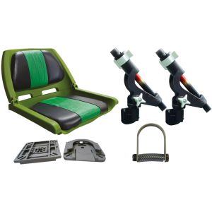 Pack d'accessoires n°4 : siège confort luxe vert, lot de 2 support de cannes US et anneau de fixation Delta Nautic