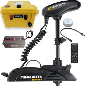 Pack Minn Kota Terrova 55 lbs 12V 137 cm GPS + valise batterie lithium 200A et chargeur offert