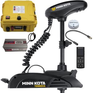 Pack Minn Kota Terrova 55 lbs 12V 137 cm GPS + valise batterie lithium 120A et chargeur offert