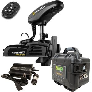 Pack moteur avant Minn Kota Powerdrive GPS 45 Lbs 12V + micro télécommande + valise batterie lithium BSR Prestige+ et chargeur