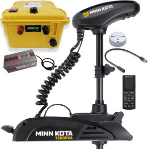 Pack moteur électrique Minn Kota Terrova 80 lbs 24V BT + I Pilot BT + Valise Batterie Lithium 24V 120Ah + chargeur