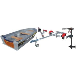 Pack barque de pêche la Silurine 373 + remorque complète Nautic Plus + moteur électrique V 55 lbs