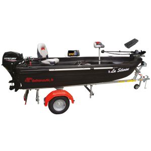 Pack Bass Boat Silurine Sport 3m73 Blacky + Mercury 6CV 4T + Minn Kota Terrova 55 Lbs BT 12V GPS + Remorque Grand Tourisme