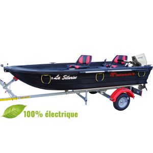 Pack Barque Silurine Sport 3m73 Blacky avec remorque GT et moteur Avator 7.5e