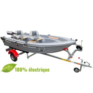 Pack Barque Silurine Sport 3m73 Titanium avec remorque GT et moteur Torqeedo Travel 903