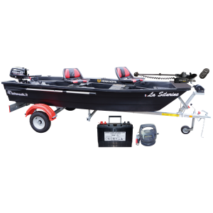 Pack Silurine 400 Black Fish + Moteur Mercury 6CV 4T + Remorque Nautic Plus + Moteur Terrova 55 Lbs I Pilot BT