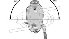 Rotation sur 180° avec réglage de la dureté de direction et des gaz