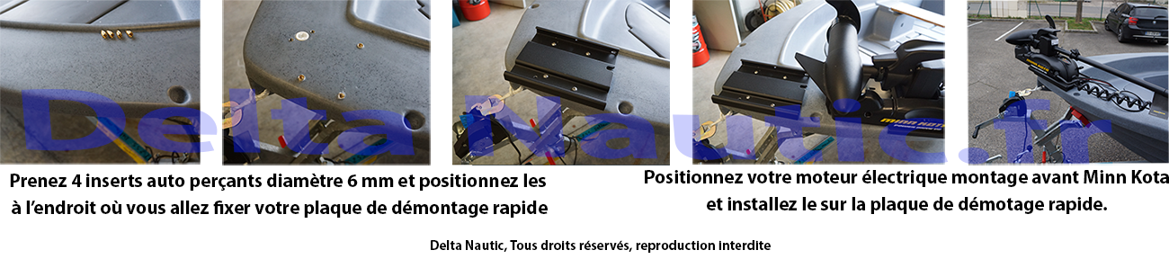 En option : plaque de démontage rapide pour moteur électrique montage avant Minn Kota :