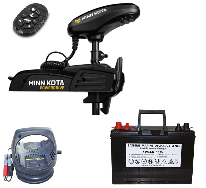 Moteur Minn Kota Powerdrive 55 lbs GPS avec batterie et chargeur